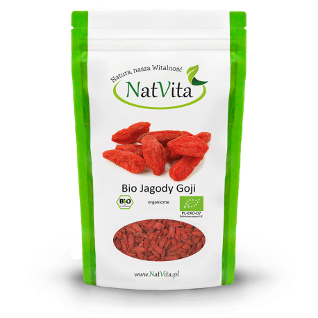 Jagody goji BIO suszone Lycium barbarum cena sklep właściwości Jagody goji BIO suszone Lycium barbarum cena sklep właściwości