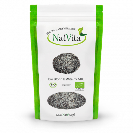 Błonnik witalny BIO - cena sklep - nasiona Babka płesznik plantago psyllium i łupiny babka jajowata plantago ovata