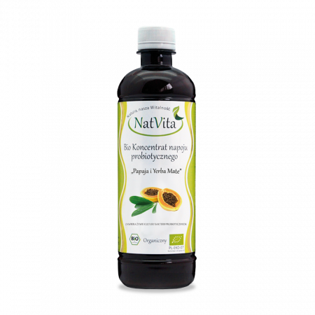 Bio Probiotyk Koncentrat napoju probiotycznego - odmiana z owocami papai i Yerba Mate papja